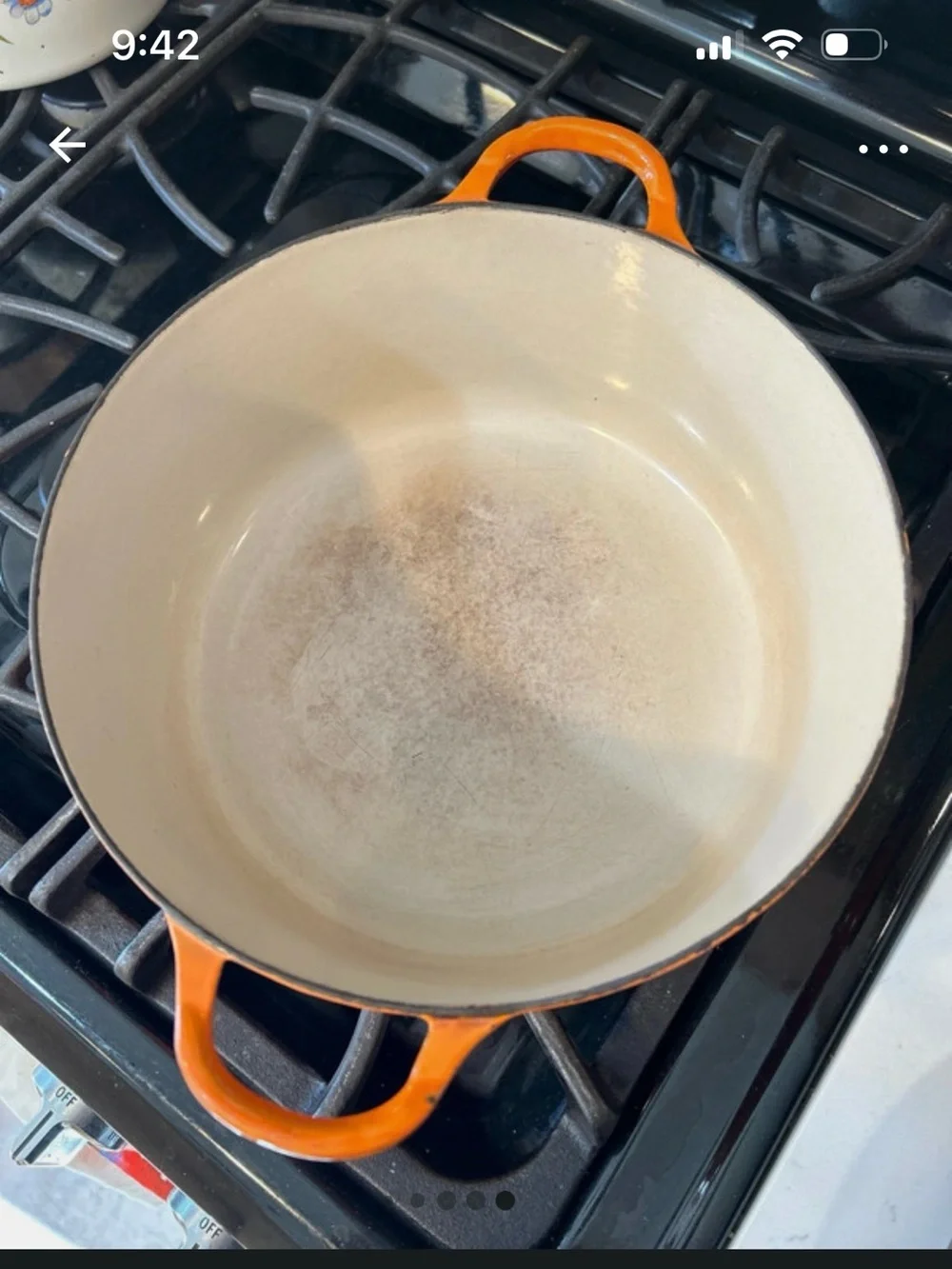 Vintage Le Creuset  Dutch Oven 4.5qt great cond 1960-70’s cast iron top handle.